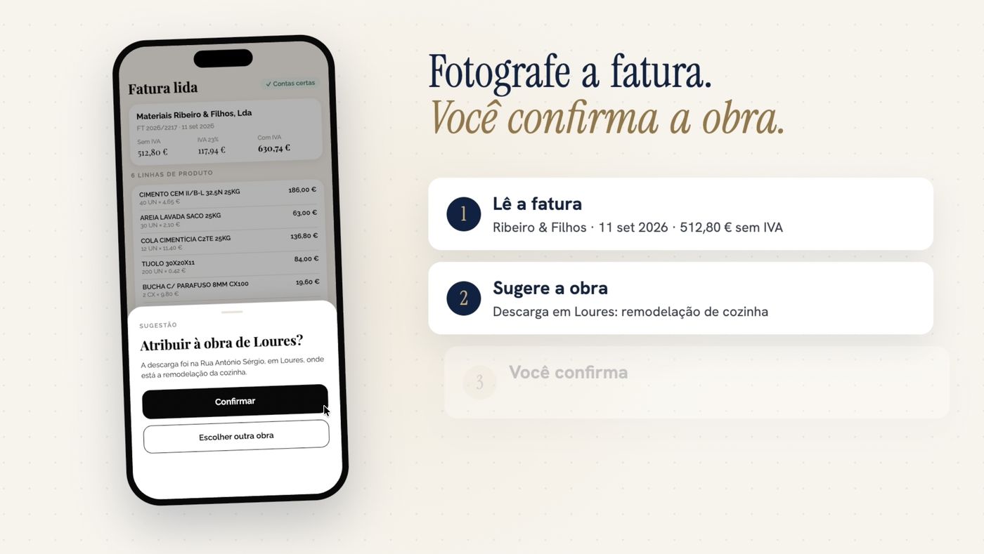 Fatura fotografada e atribuída à obra