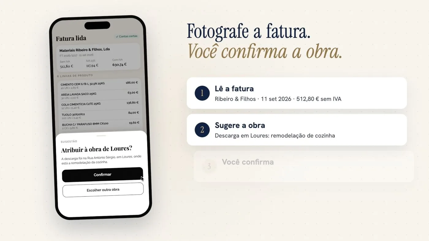 Fatura fotografada e atribuída à obra